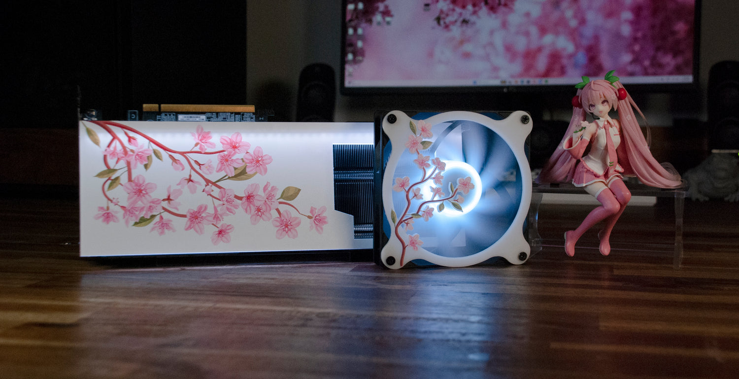 Cherry Blossom Fan Grill and GPU Backplate Bundle