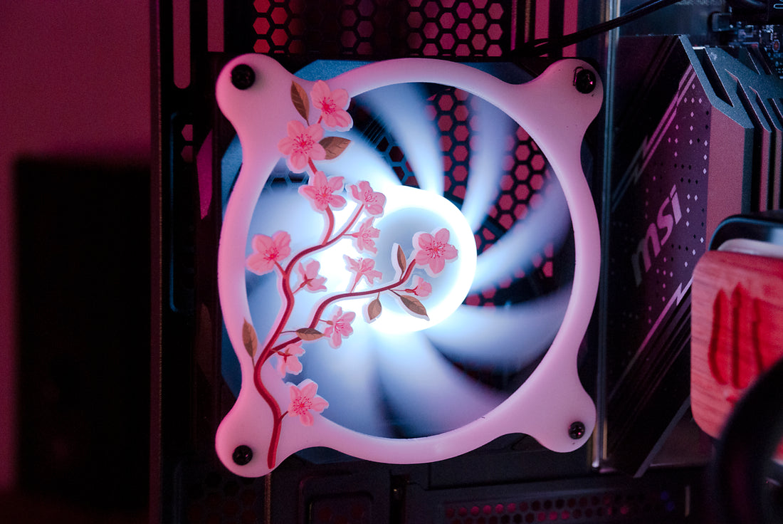 Cherry Blossom Printed Acrylic Fan Grill
